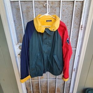Vintage Nautica Sailing J Class Racing US2 Reversible Jacket With Hood Size XL